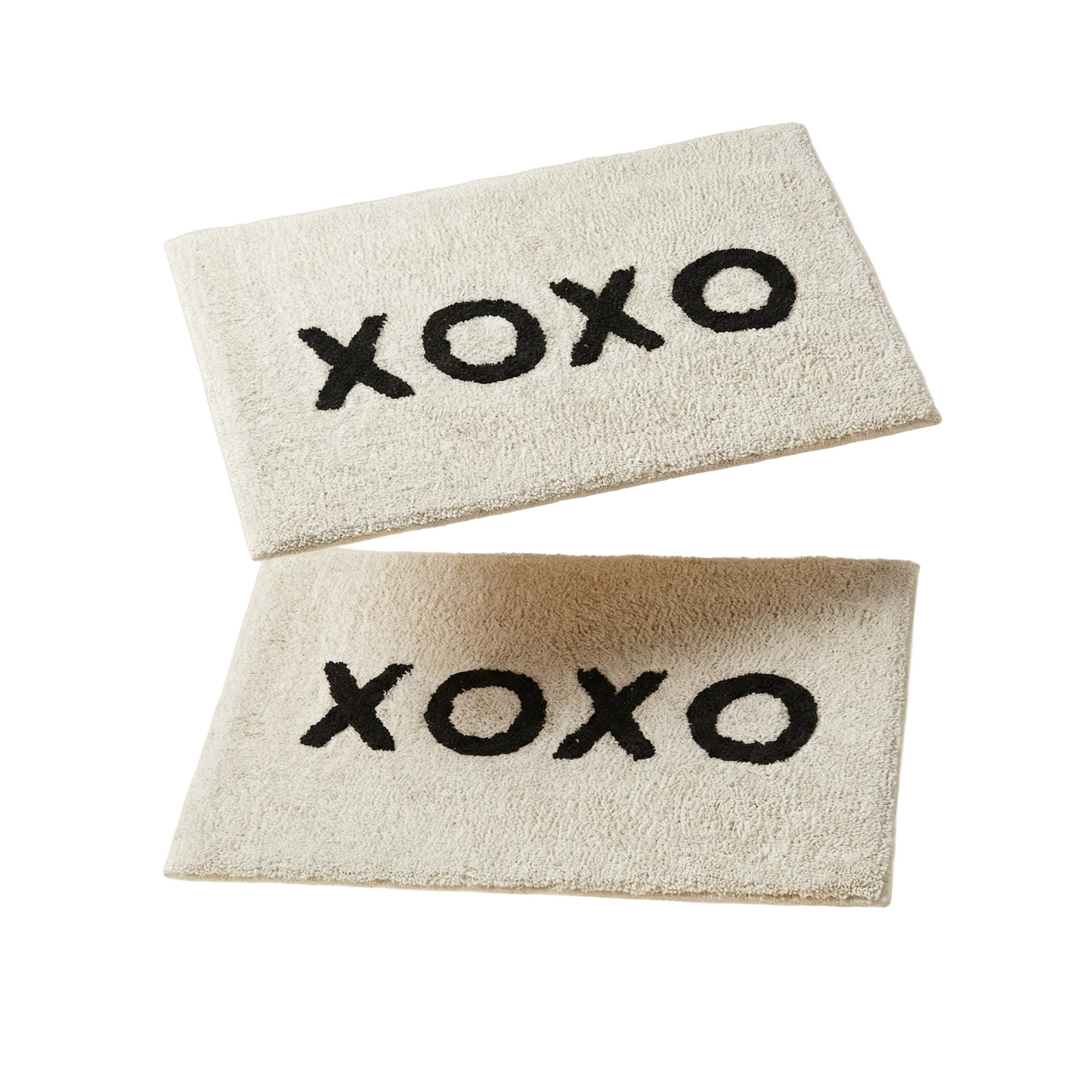 Set of 2 XOXO Bath Mat | Soft Cotton Indoor Rug | 20" x 30"