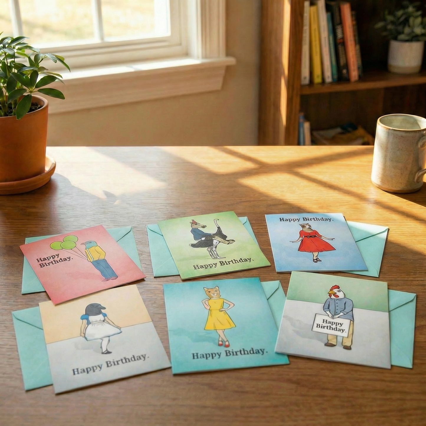 Set of 6 Strange Friends Birthday Greeting Card Box