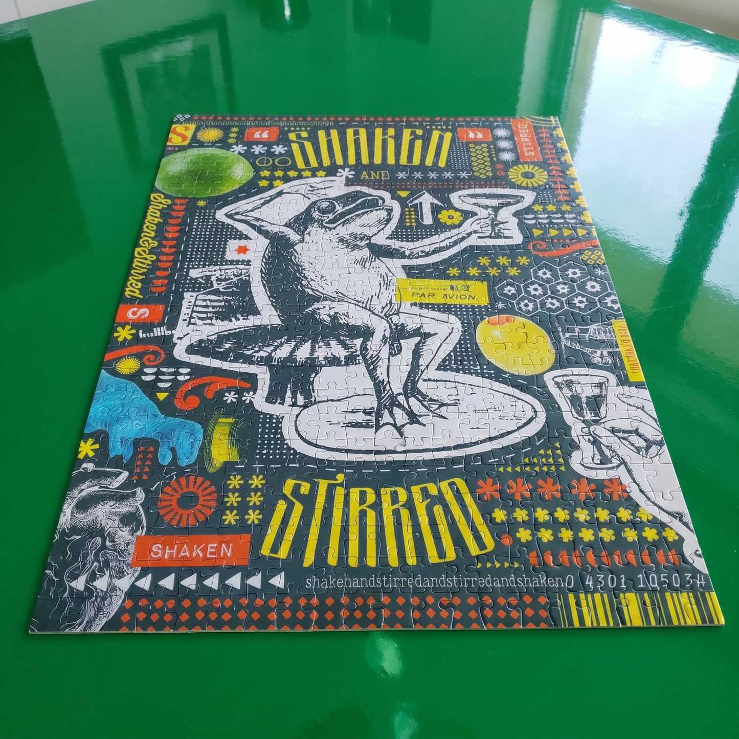 Shaken & Stirred Puzzle | Frog with Cocktail Vertical Jigsaw Puzzle | 500 Pieces