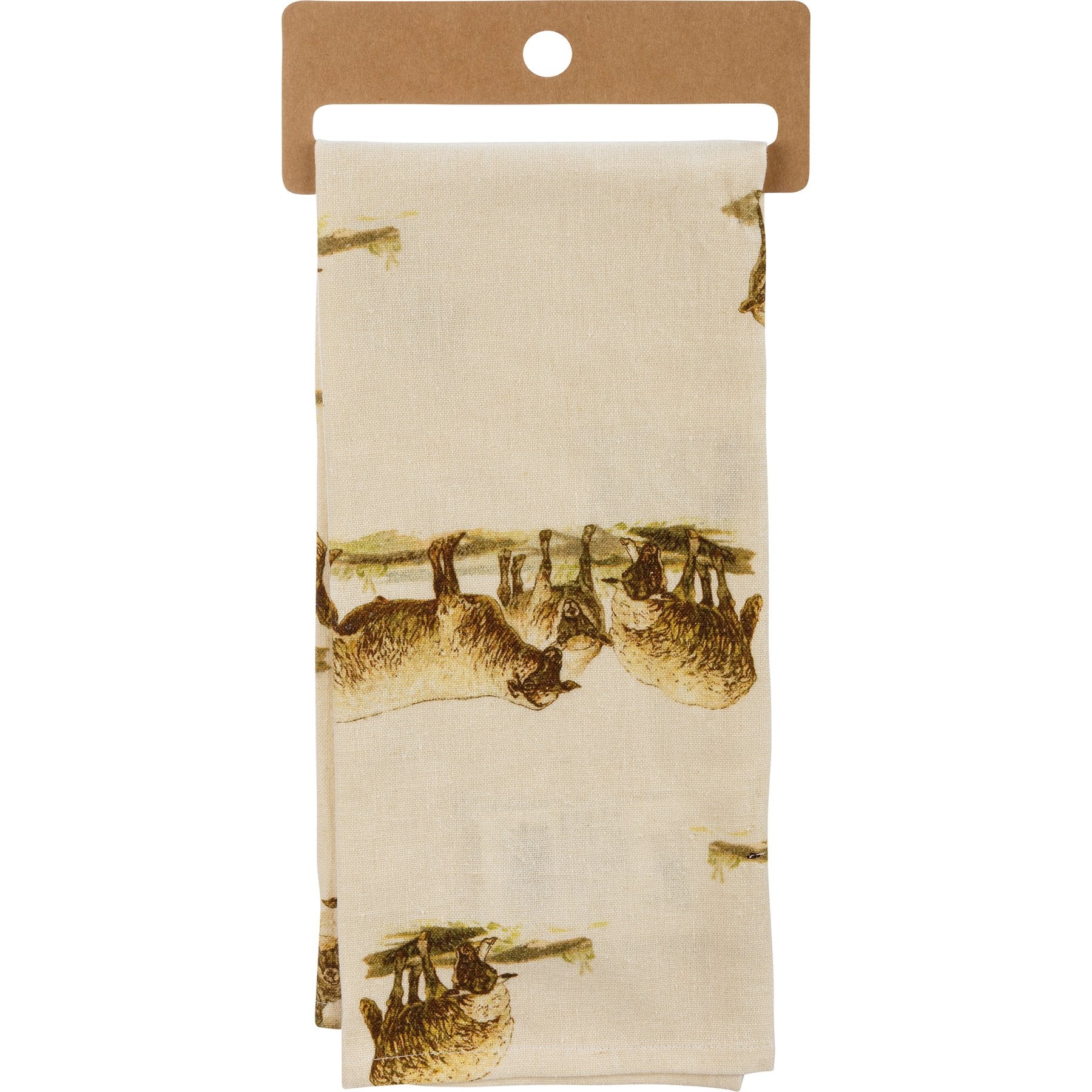 Sheep Happens Dish Cloth Towel | Cotten Linen Novelty Tea Towel | Embroidered Text | 18" x 28"