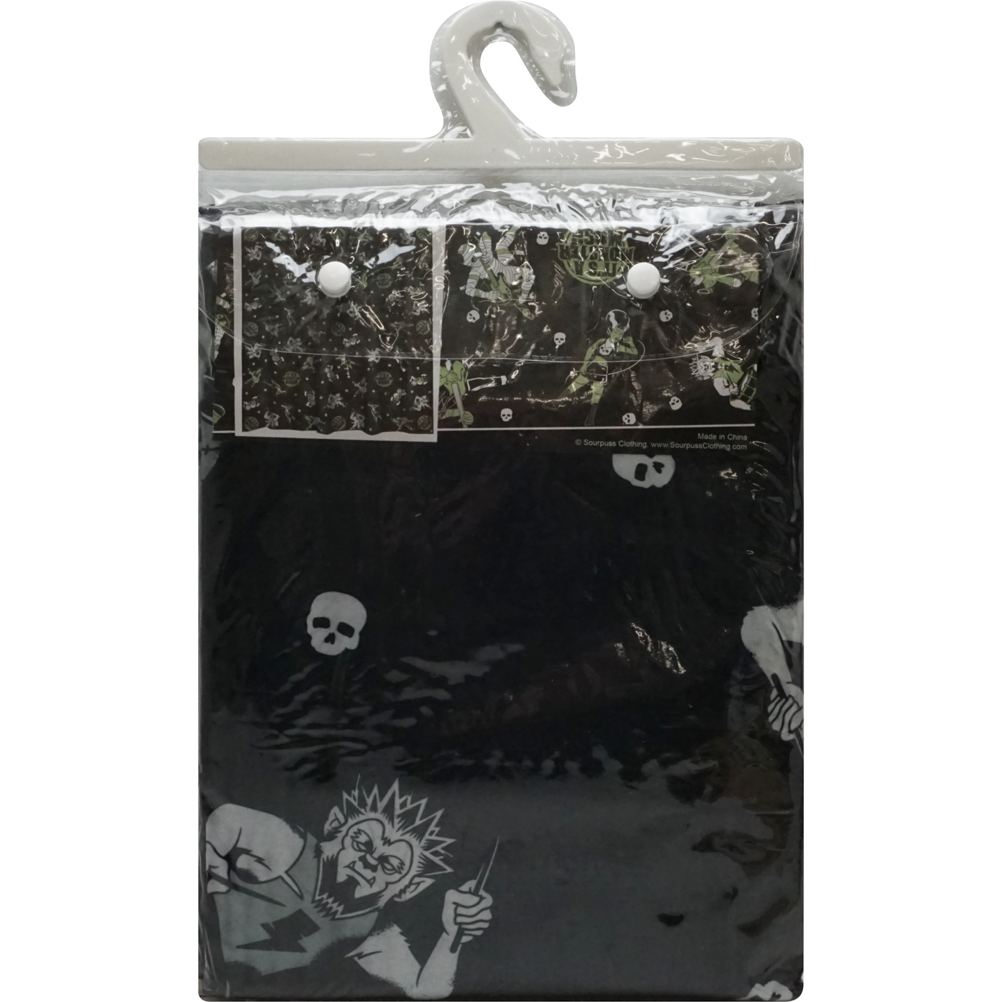 Sourpuss Monster Mosh Shower Curtain | Frankenstein Mummy Werewolf Polyester Bathroom Decor