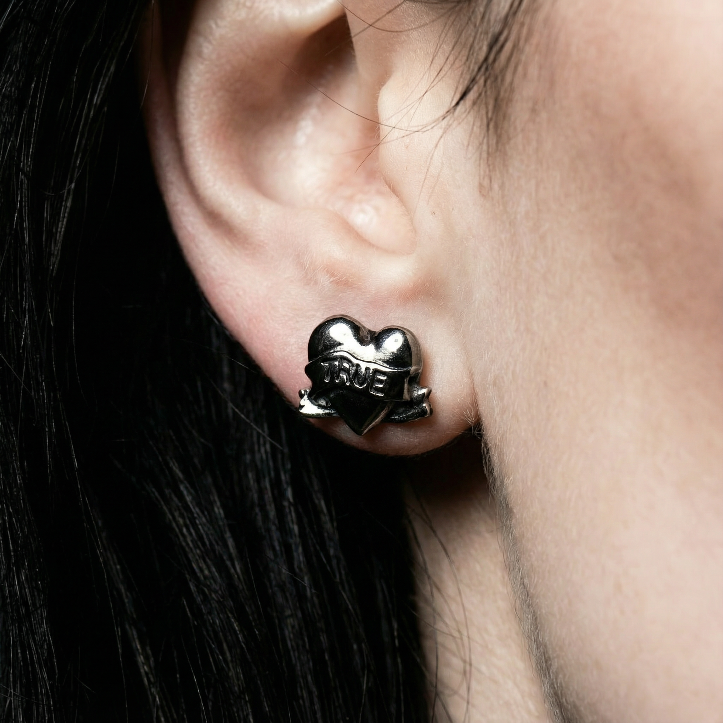 Sourpuss True Love Stud Earrings | Tattoo Heart Jewelry | Rockabilly Romantic Accessories