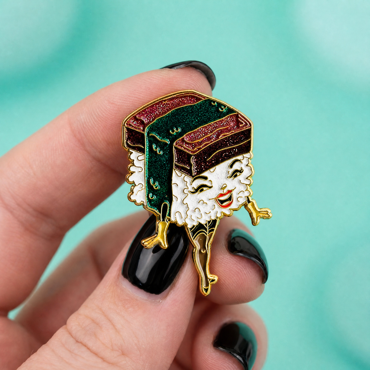 Spam Musubi Glitter Enamel Pin-Kitschy Delish-The Bullish Store