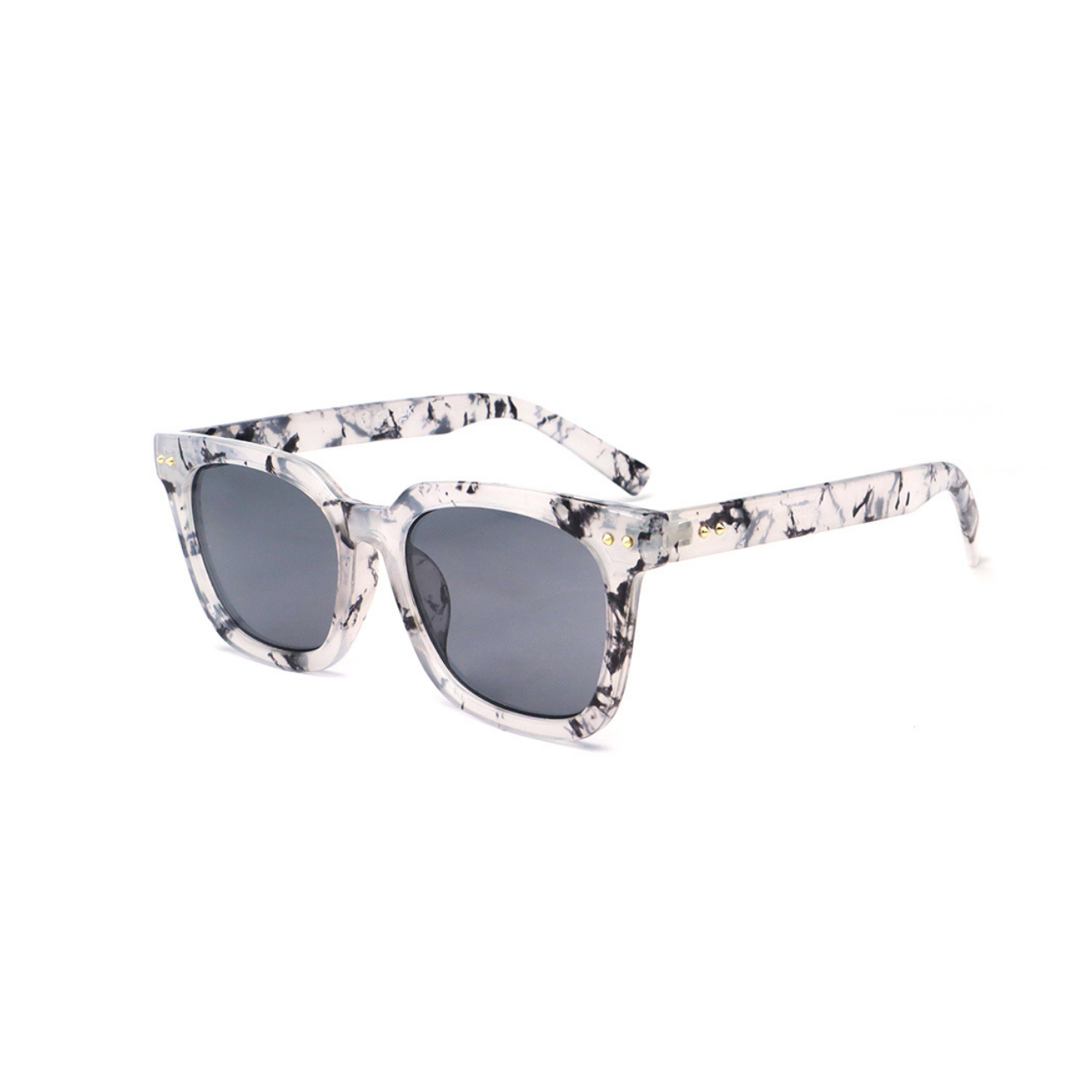 Square Polycarbonate Sunglasses | Grey Marble