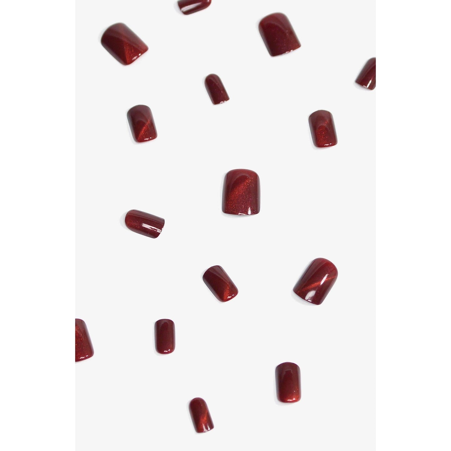 Starlite Red Press-On Nails | Red Glitter Glossy & Reusable