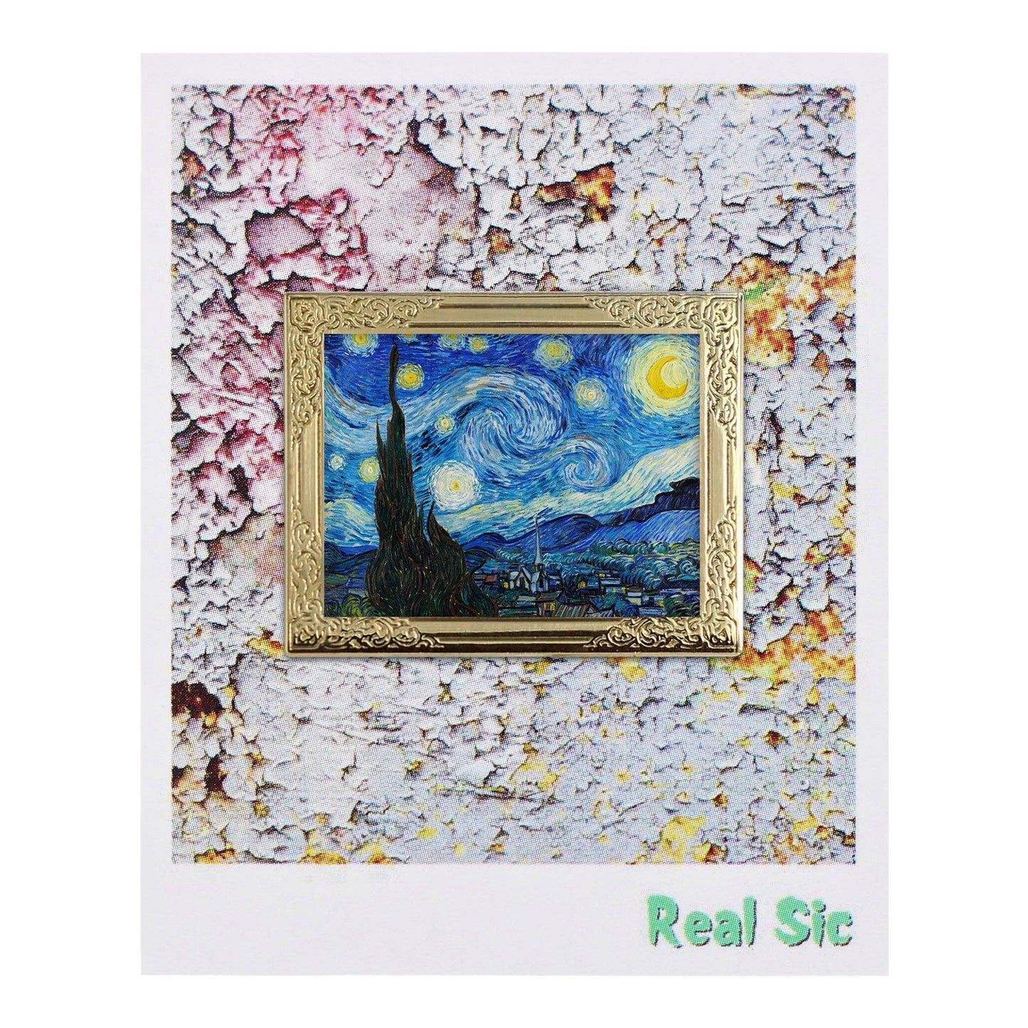 Starry Night by Van Gogh Art Frame Pin | Museum Enamel Lapel Pin-Real Sic-The Bullish Store