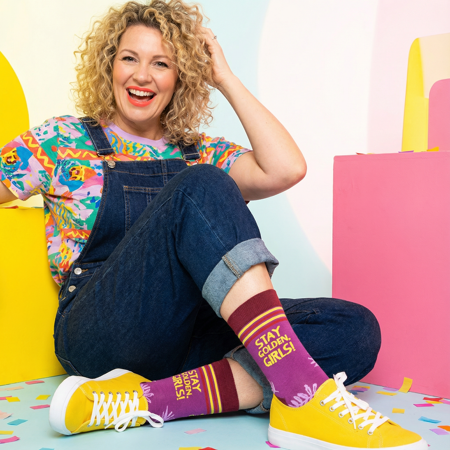 Stay Golden Girls Socks | Purple Unisex Funny Socks