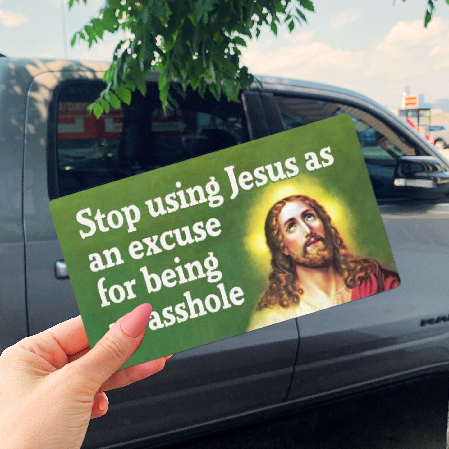Stop Using Jesus as an Excuse For Being an Asshole Bumper Sticker | Sarcastic Humor Vinyl Decal