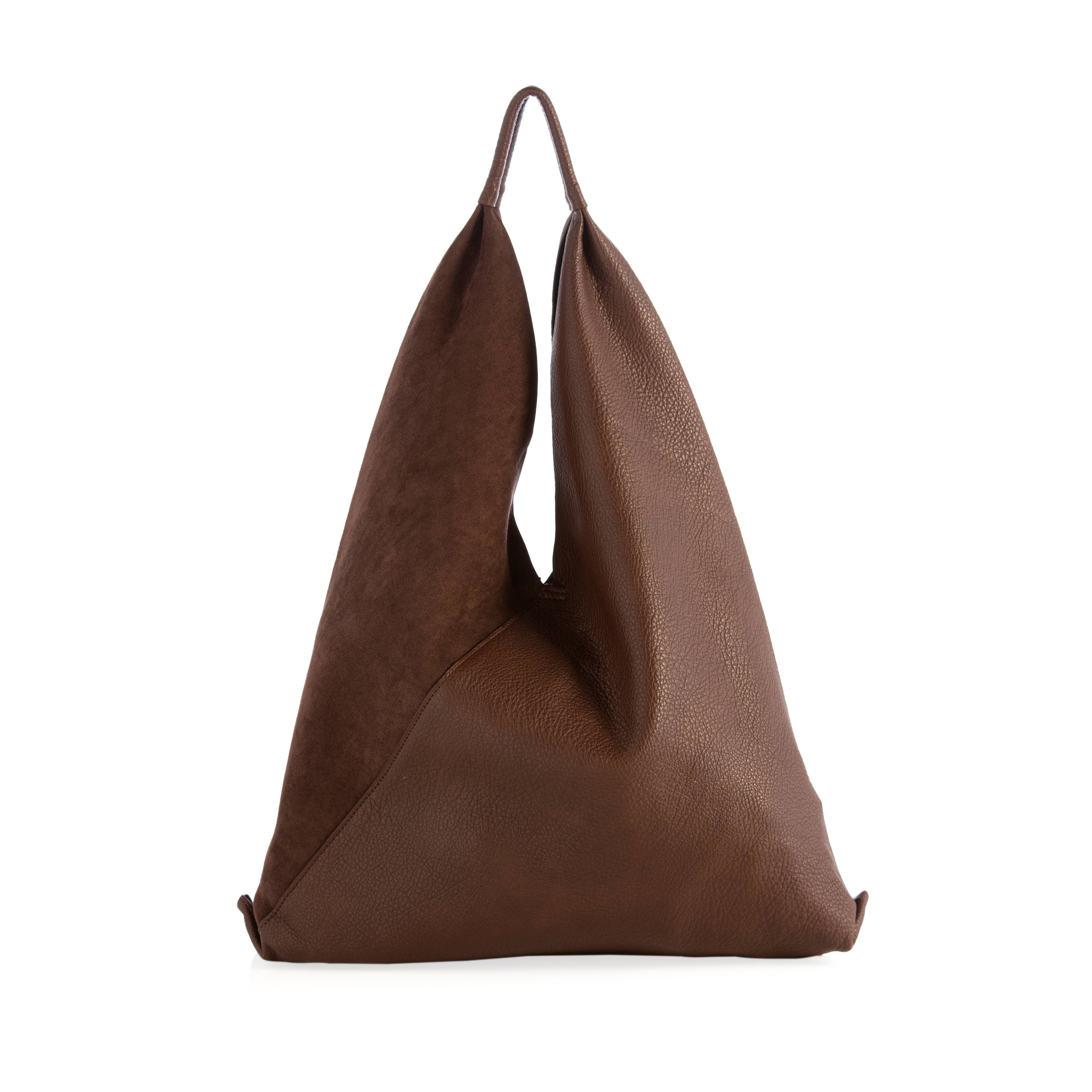 Chocolate Polyurethane Leather Ladies Tote Bag