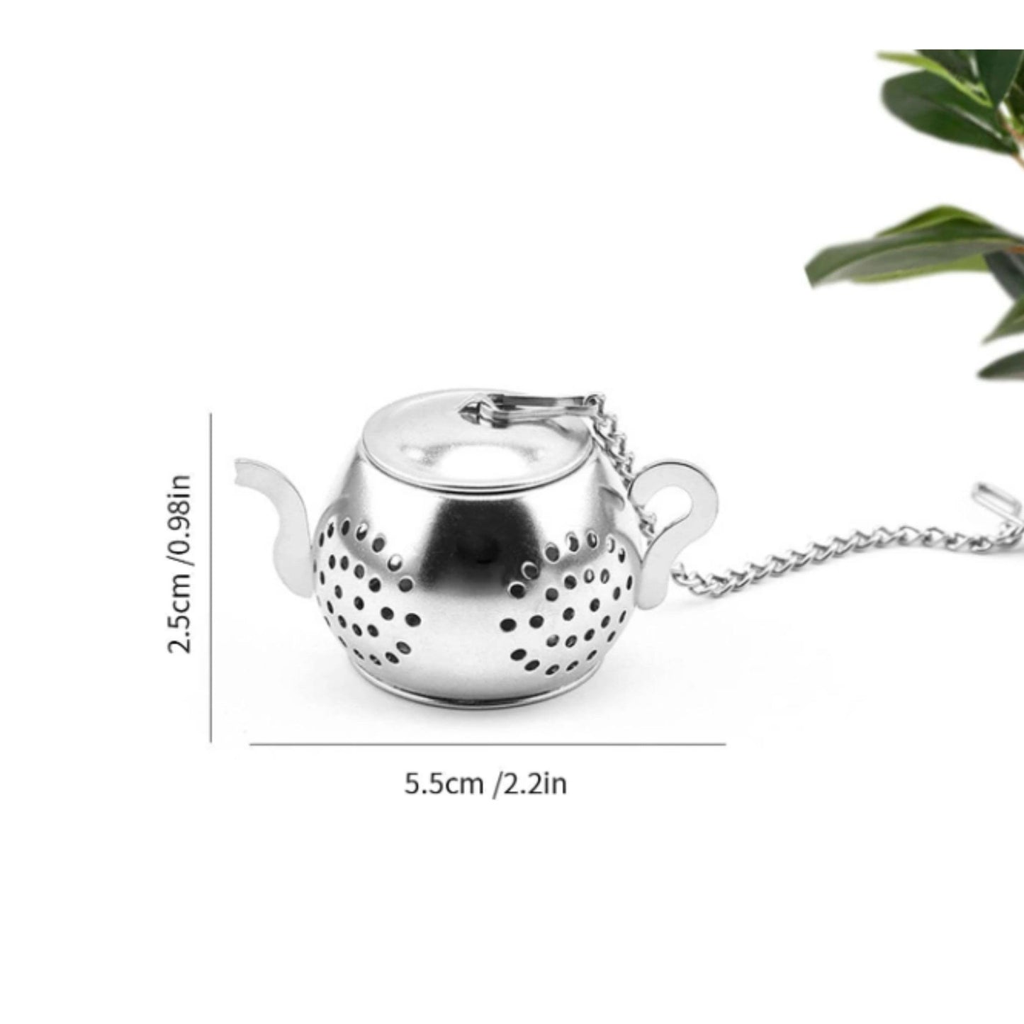 Tea Pot Infuser for Boutique Bliss, Loose Tea in Silver Color | Unique Tea Drain Strainer | 2.2" x 0.98"