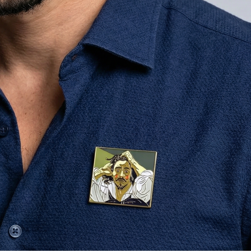The Desperate Man Enamel Pin | Gustave Courbet Inspired Art Soft Lapel Pin | 1.3" x 1.6"