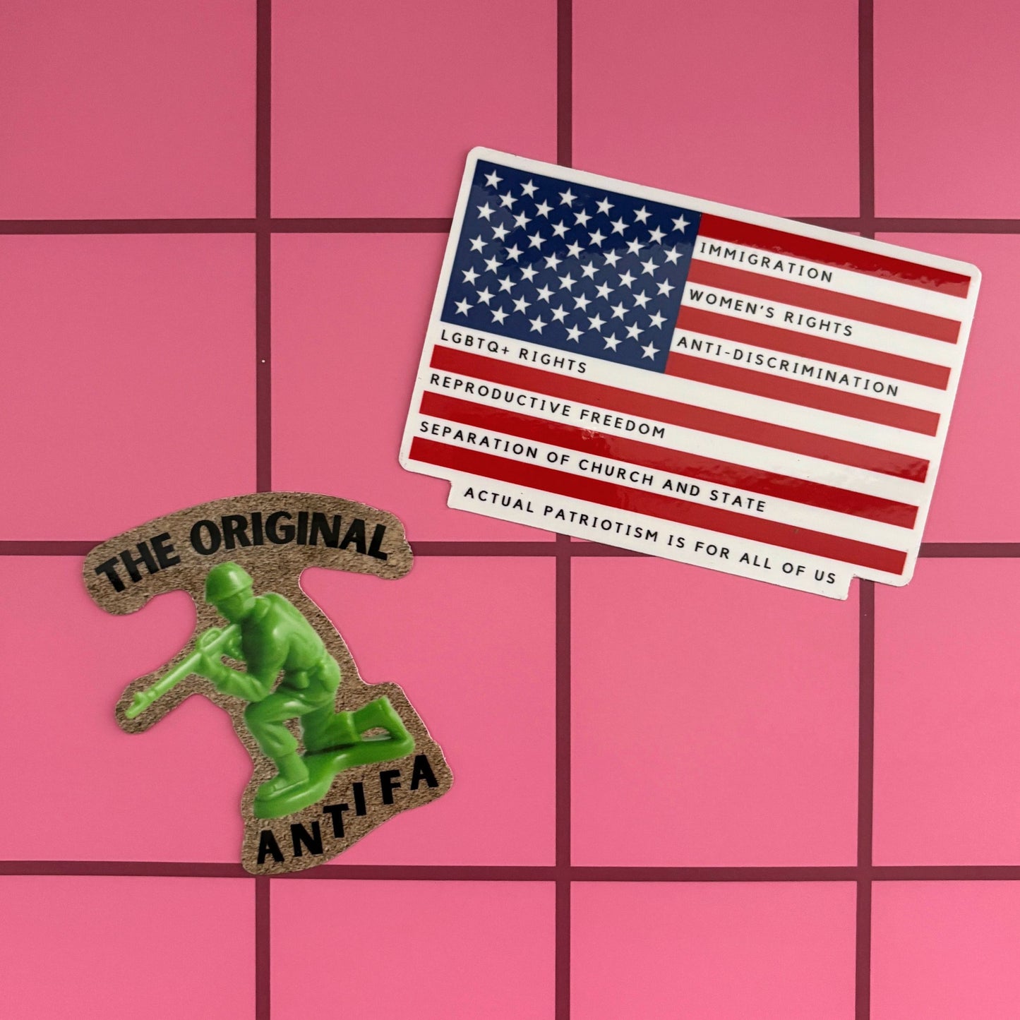 Actual Patriotism is For All of Us American Flag Sticker | Vinyl Die Cut Decal