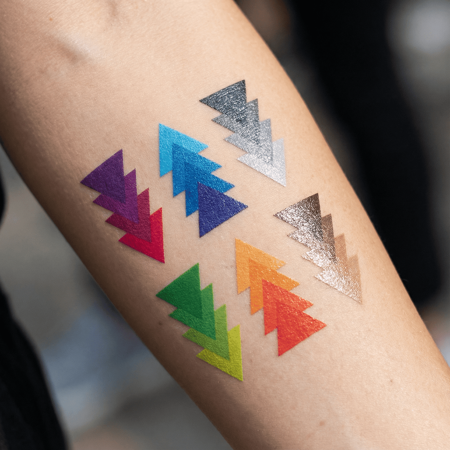 Tiny Gradient Arrows Temporary Tattoo Set of 6