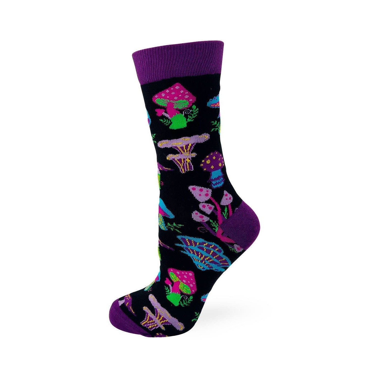 Trippy Mushrooms Women's Novelty Crew Socks | Cute Bright Comfy Ladies Socks