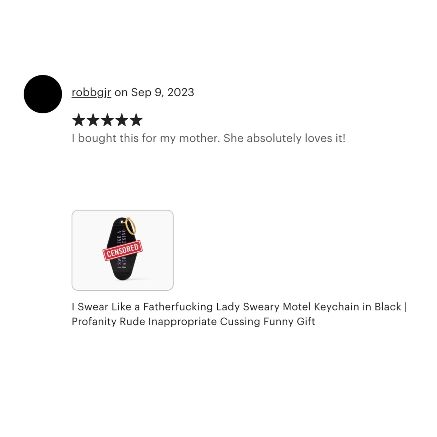 ULTRA SWEARY I Swear Like a Fatherf*cking Lady Motel Keychain in Black