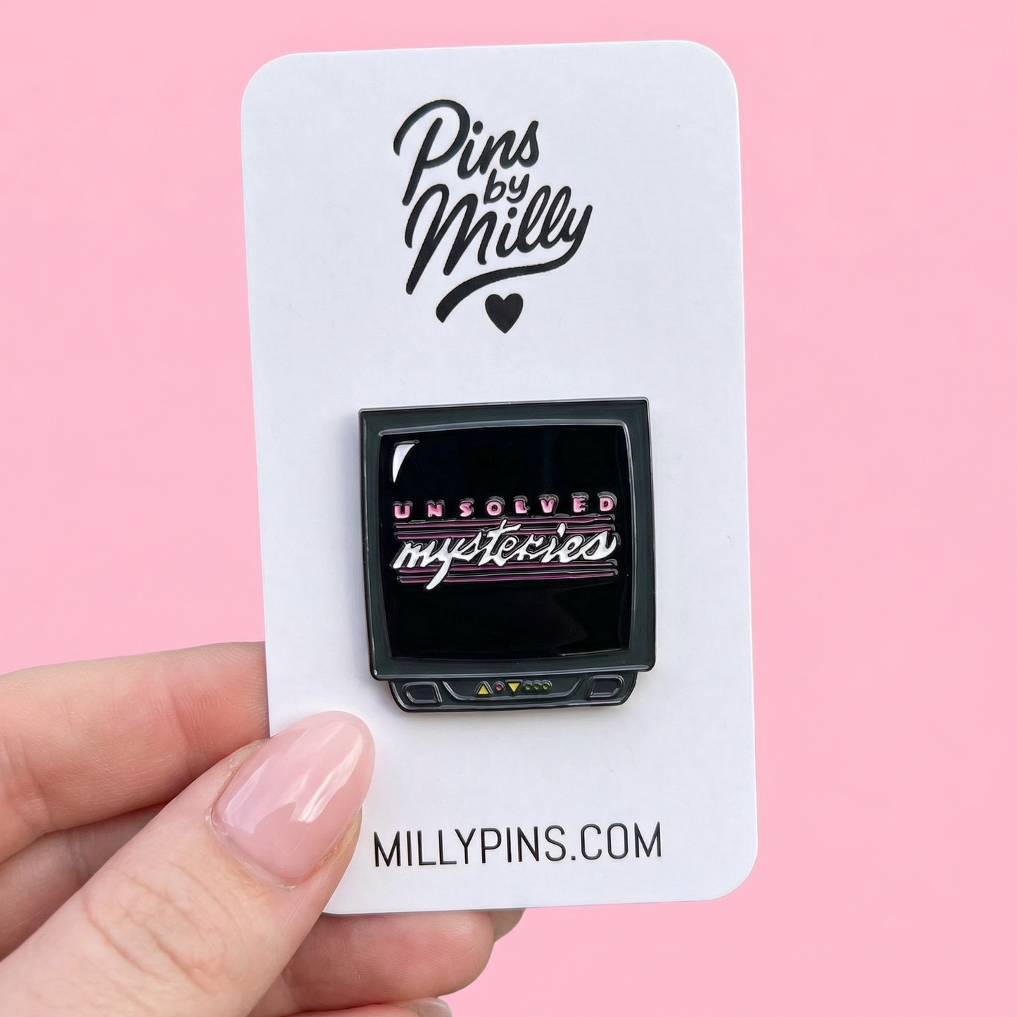 “Unsolved Mysteries” Nostalgic True Crime TV Enamel Pin