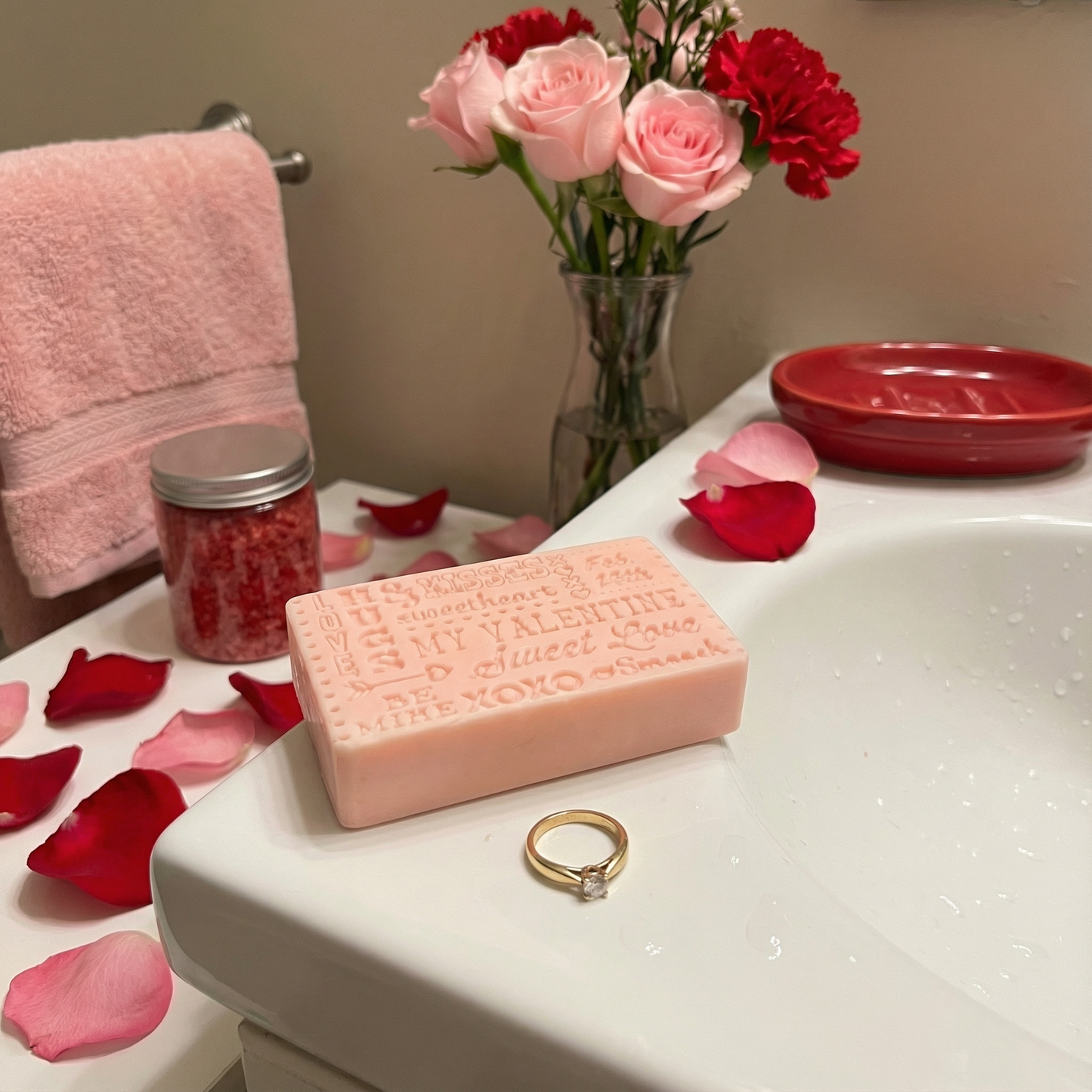 Valentine Sayings Pink Bar of Soap | Cotton Candy Scent | Valentine Gifts