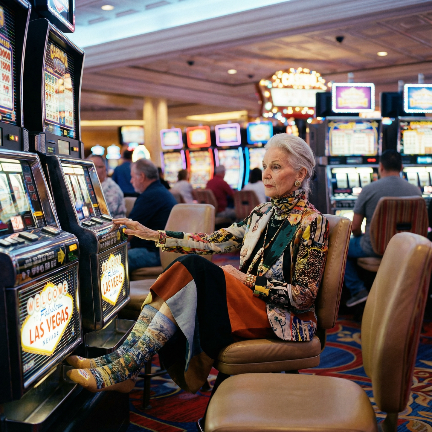 Women's Las Vegas Socks | Colorful Vegas Skyline Crew Socks