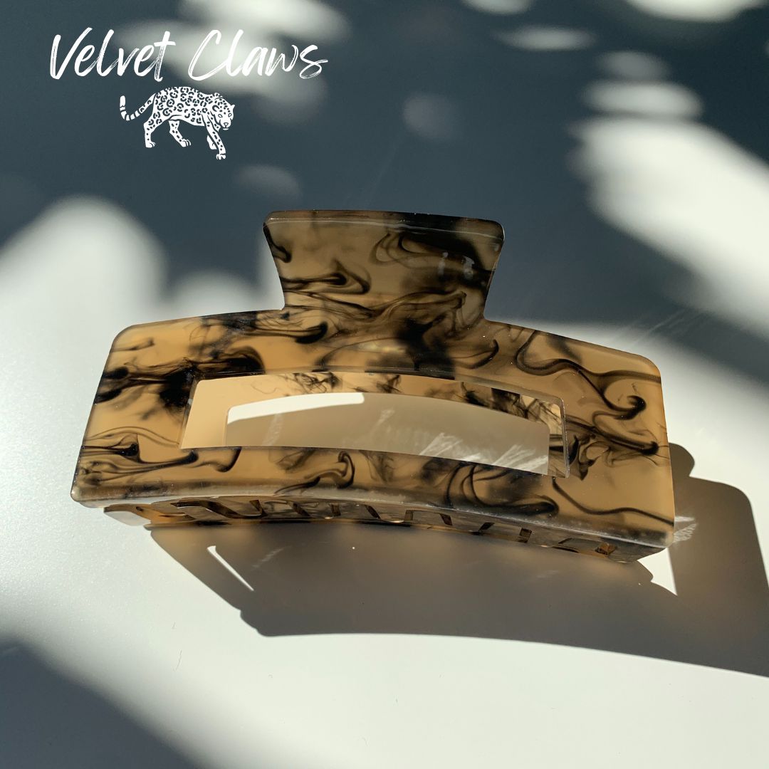 Velvet Claws Hair Clip | The Diana in Smoke | Claw Clip in Velvet Travel Bag