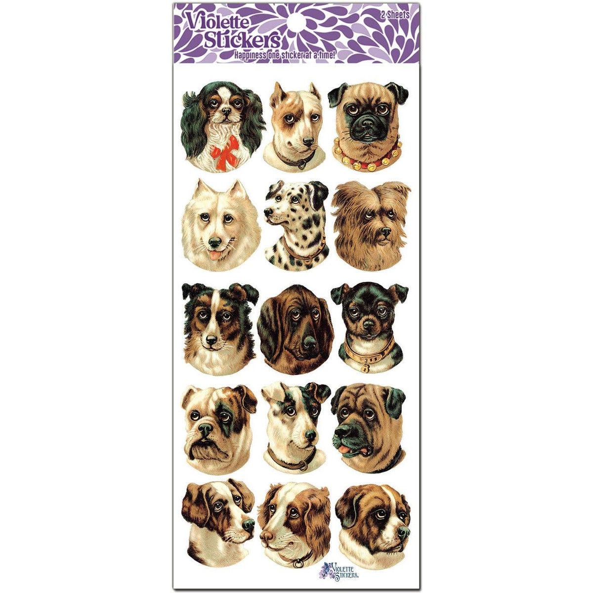 Victorian Dogs Stickers | 4" x 8" Paper Stickers | 2 Sheets-Violette Stickers-The Bullish Store