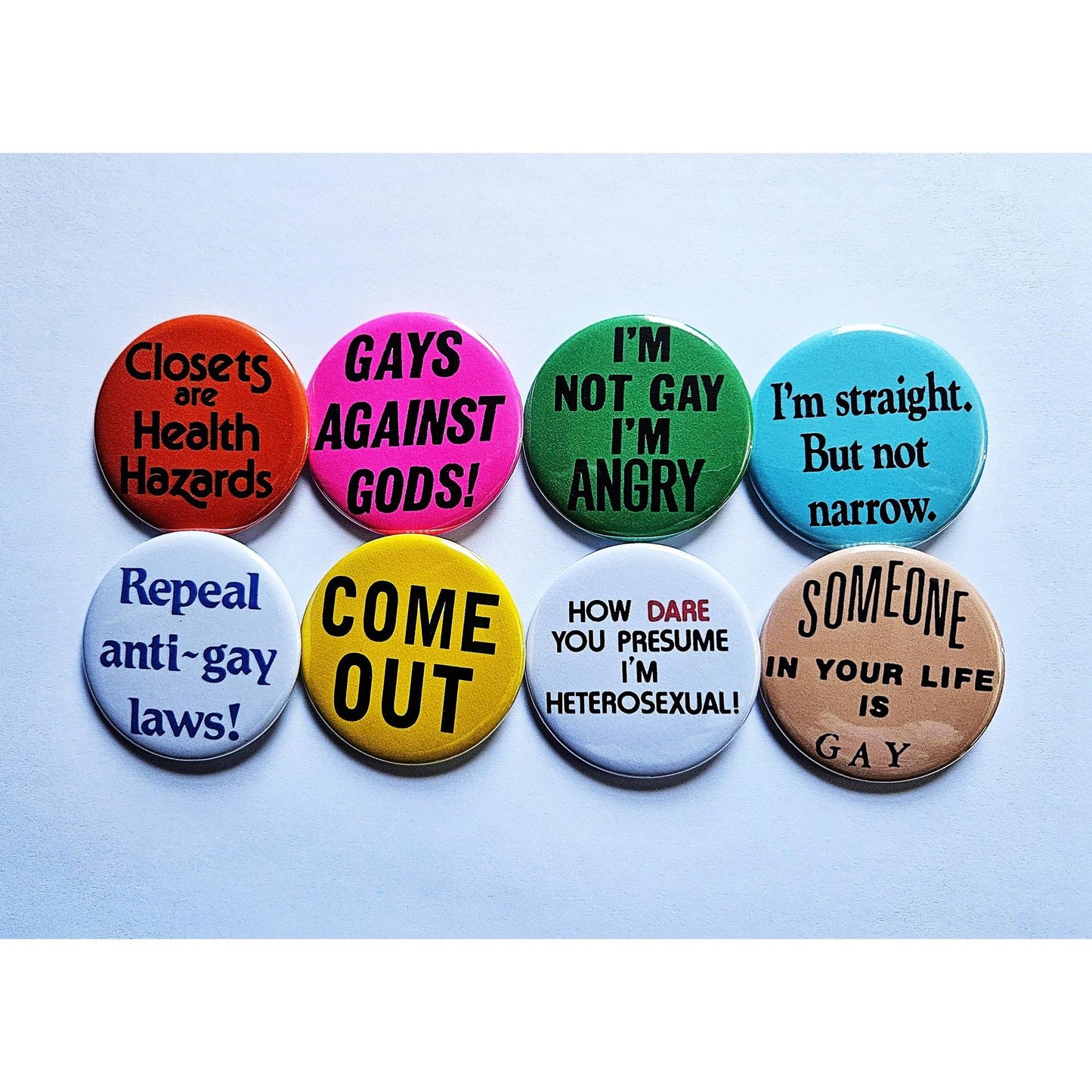 Vintage Reproduction Closets are Health Hazards Pride Small Pinback Button | 1.25" Diameter '60 '70s '80s Retro Pin