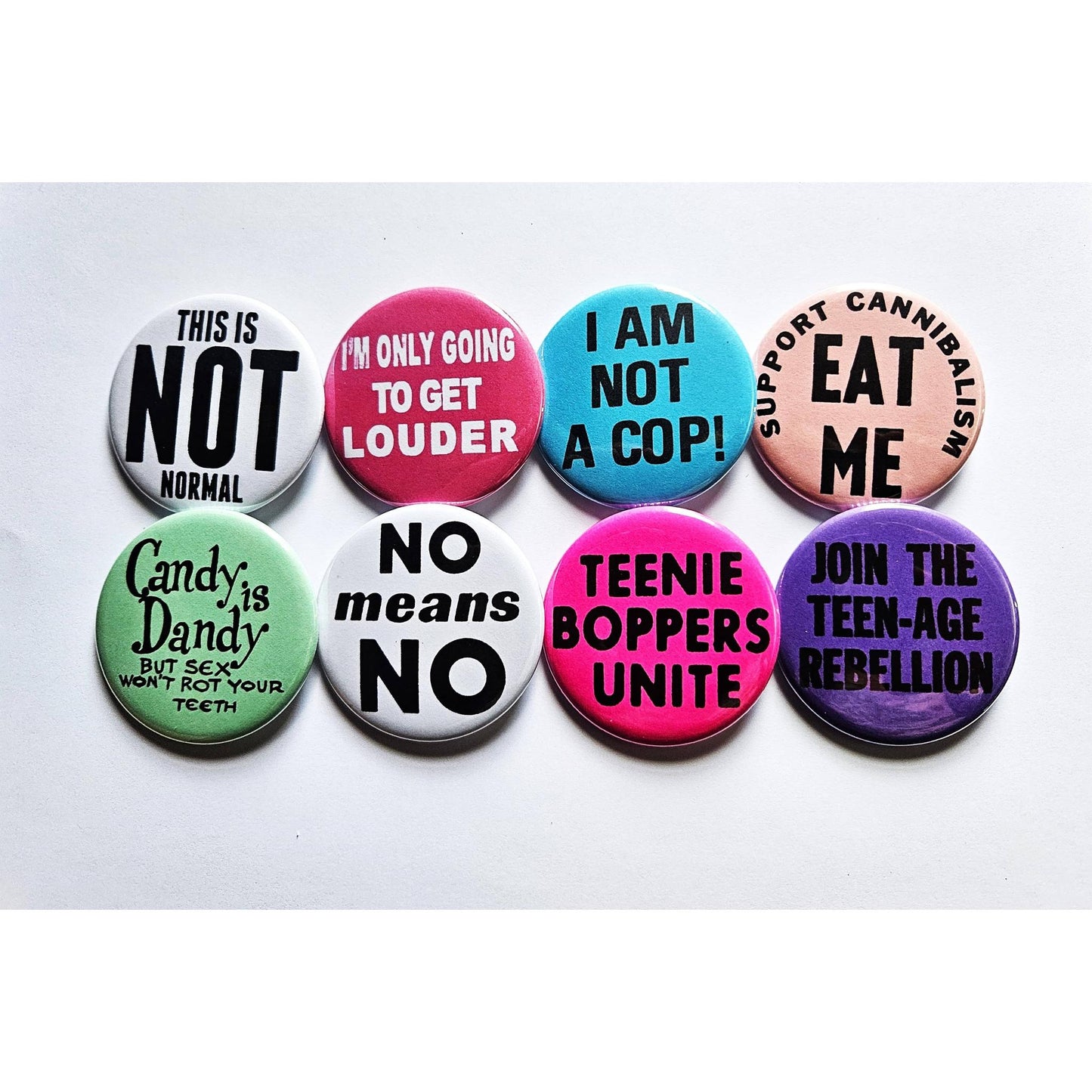 Vintage Reproduction No Means No Small Pinback Button | 1.25" Diameter