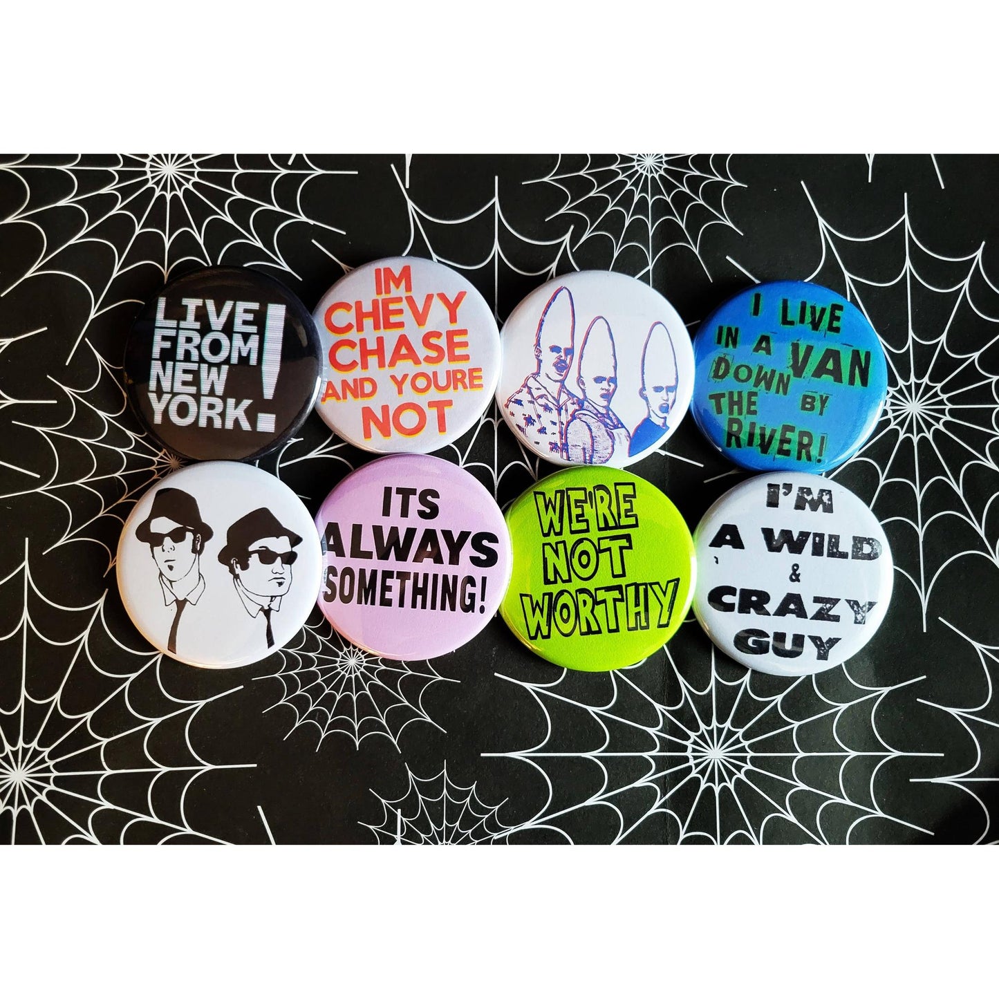Vintage Reproduction Saturday Night Live Coneheads Small Pinback Button | 1.25" Diameter