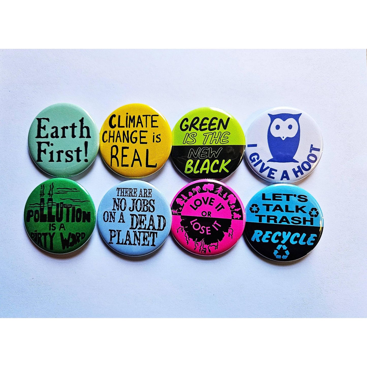 Vintage Reproduction There Are No Jobs on a Dead Planet Environmental Small Pinback Button | 1.25" Diameter