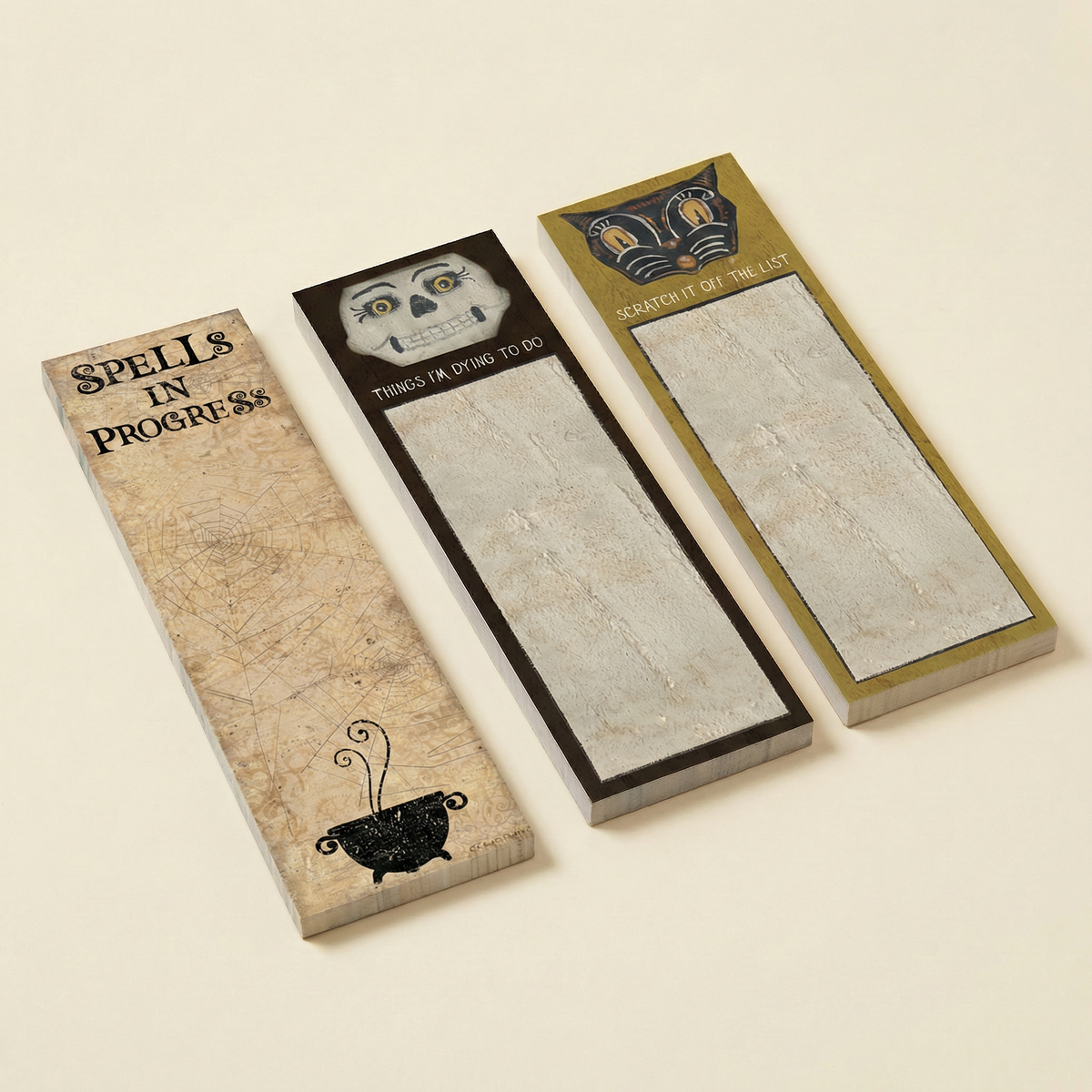 Vintage Tattoo Art "Scratch It Off The List" Magnetic List Pad | Cat Face Notepad