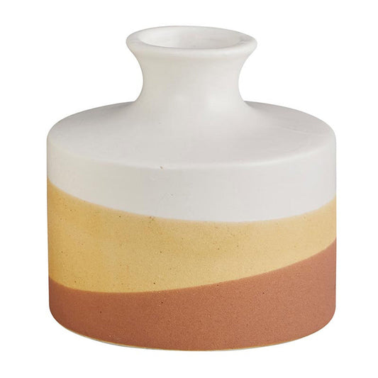 Warm Colors Wide Pot | Ceramic Decorative Vase | 5" x 5"