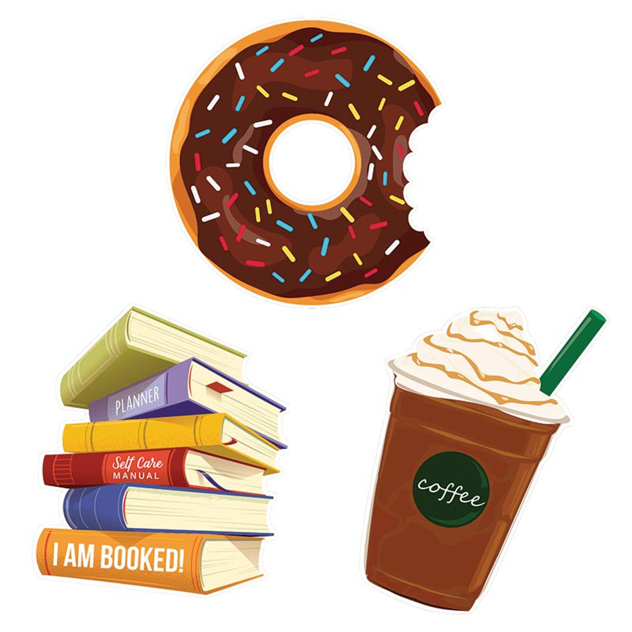 Water Bottle Vinyl Stickers Set | 3 Assorted Waterproof Fun Novelty Decals | 3'' sq