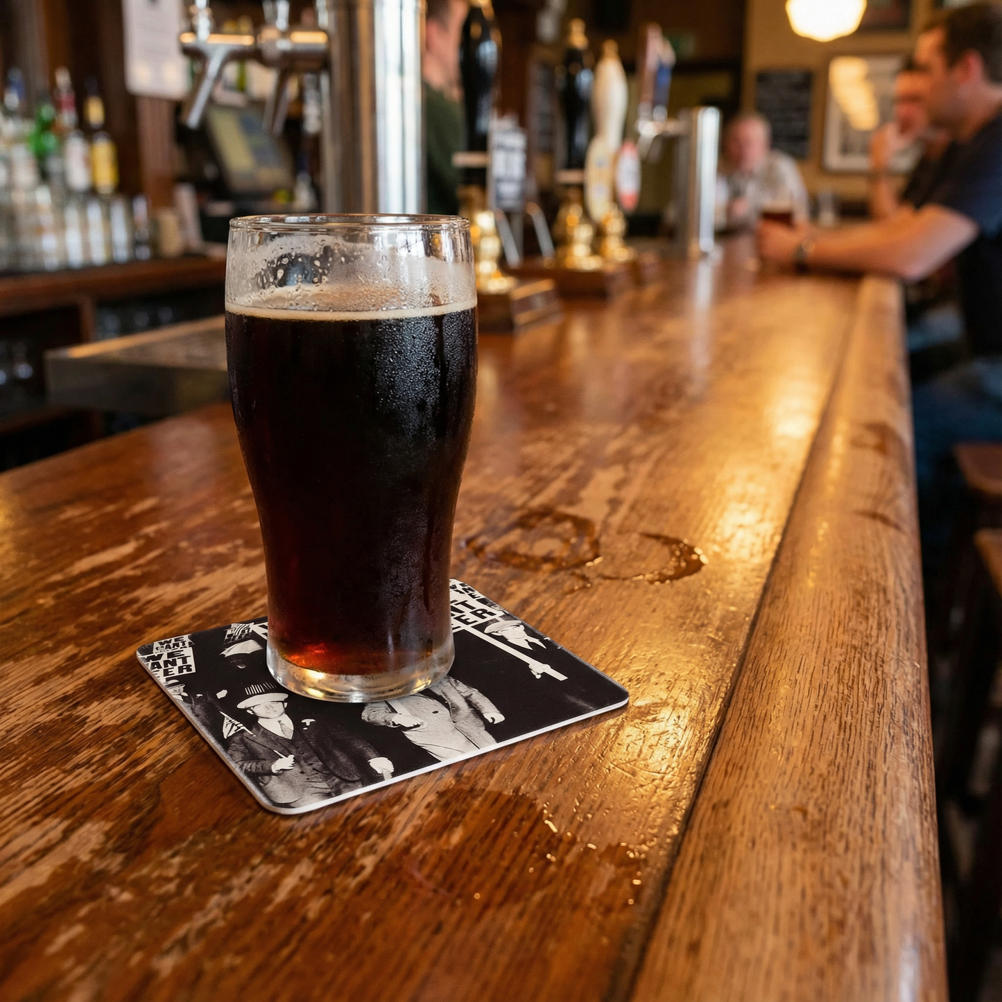 We Want Beer Prohibition Era Protestors Stoneware Coaster in Set of 4 | Beverage Drink Beer Mat | 4" x 4"