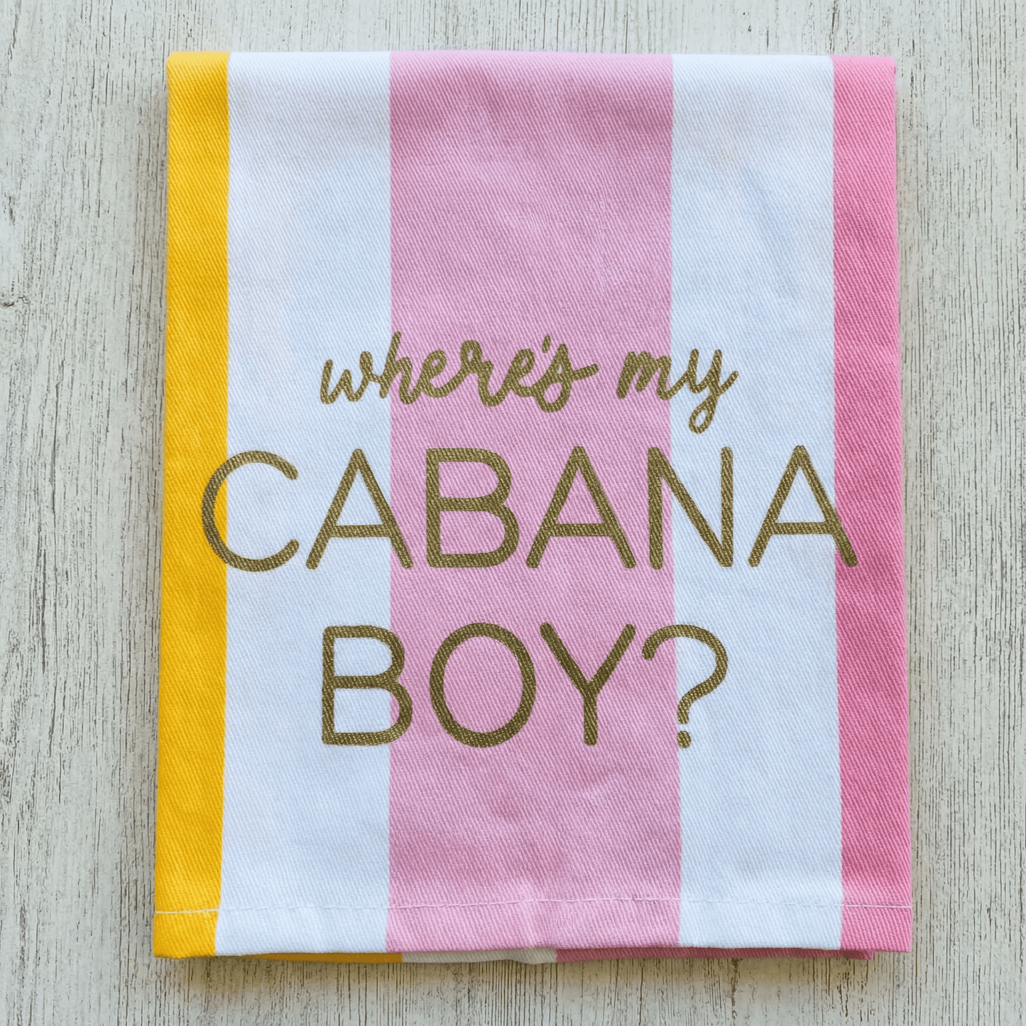 Where's My Cabana Boy Tea Towel in Multicolor Stripes | Cotton Kitchen Hand Dish Cloth | 28" L x 18"