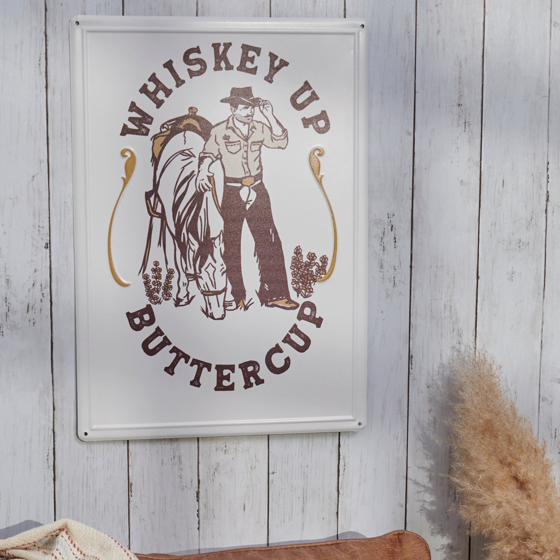 Whiskey Up Wall Decor | Western-inspired Cowboy Metal Wall Hanging Decor