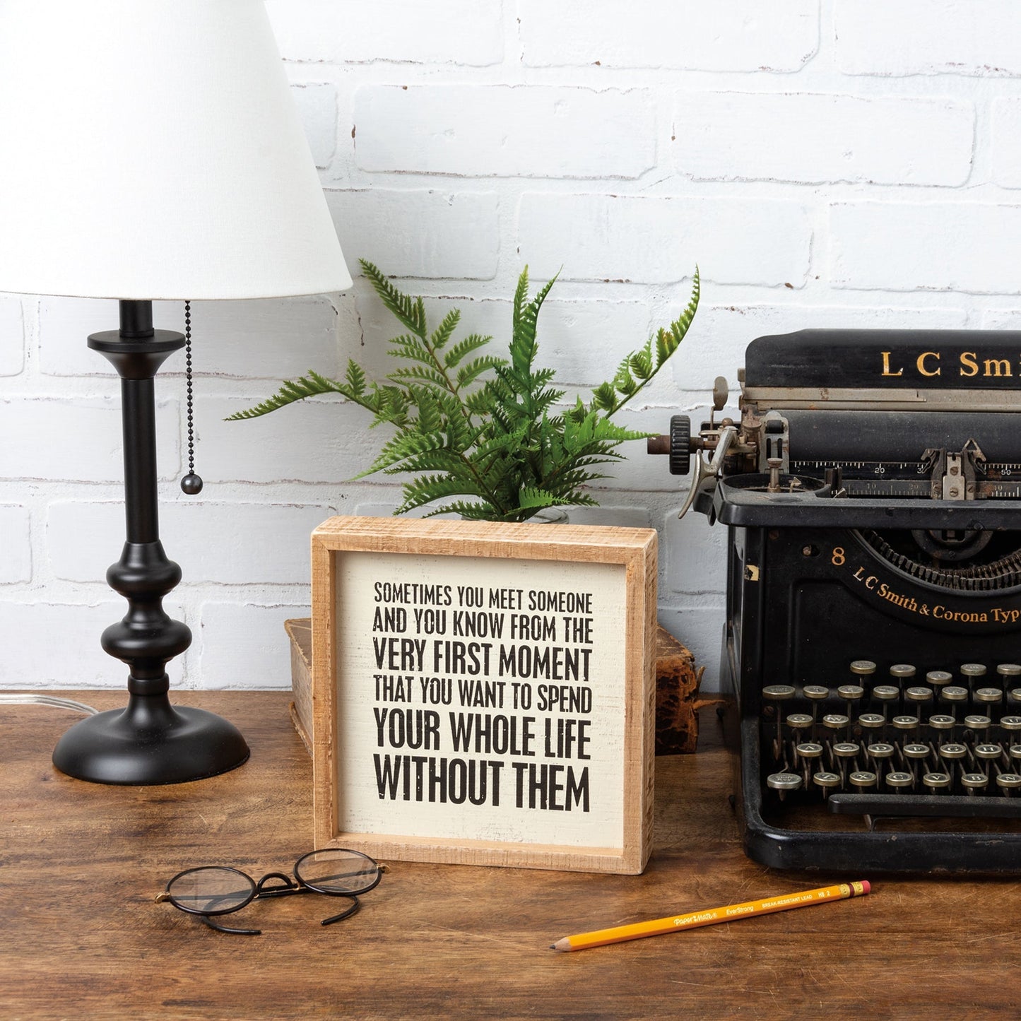 Whole Life Without Them Inset Box Sign | Snarky Square Wooden Decor | 7" x 7"