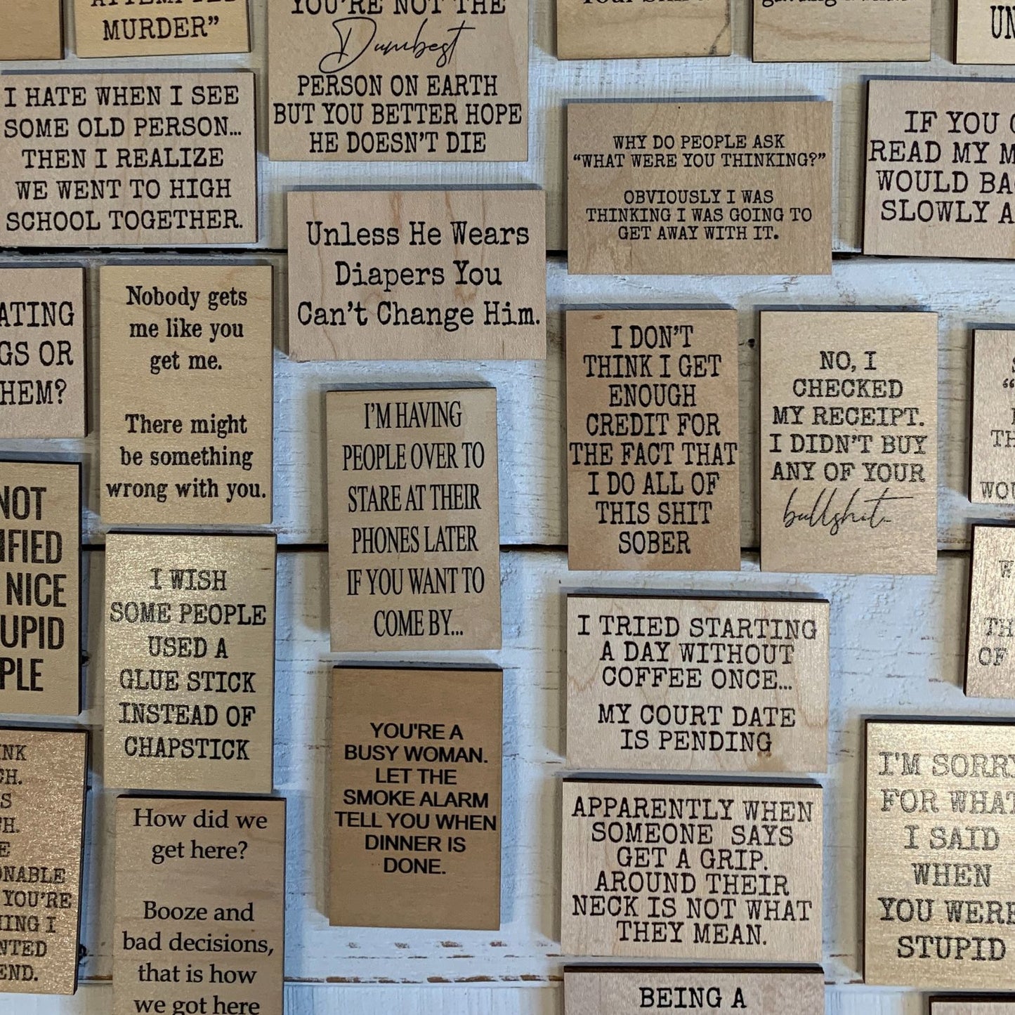 Swear A Little It Will Make You Feel Better Wood Magnet | Funny Quote Fridge Magnet | Wood Refrigerator Magnet Gift