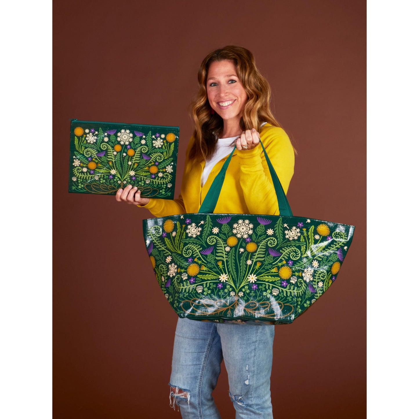 Wild Bloom Jumbo Pouch | Large Organizer Pouch | 13.75" x 10.25" | BlueQ at GetBullish