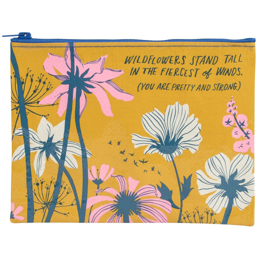 Wildflowers Stand Tall In The Fiercest Of Winds Zipper Pouch | Storage Case Organizer | 7.25" x 9.5"