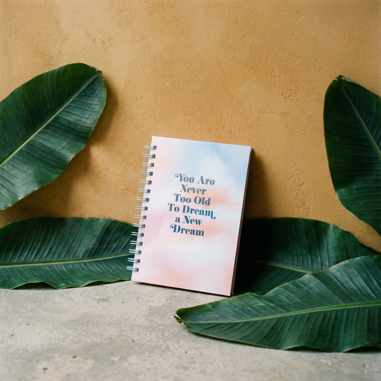 You Are Never Too Old To Dream A New Dream Spiral Hard Bound Journal in Pastel Color