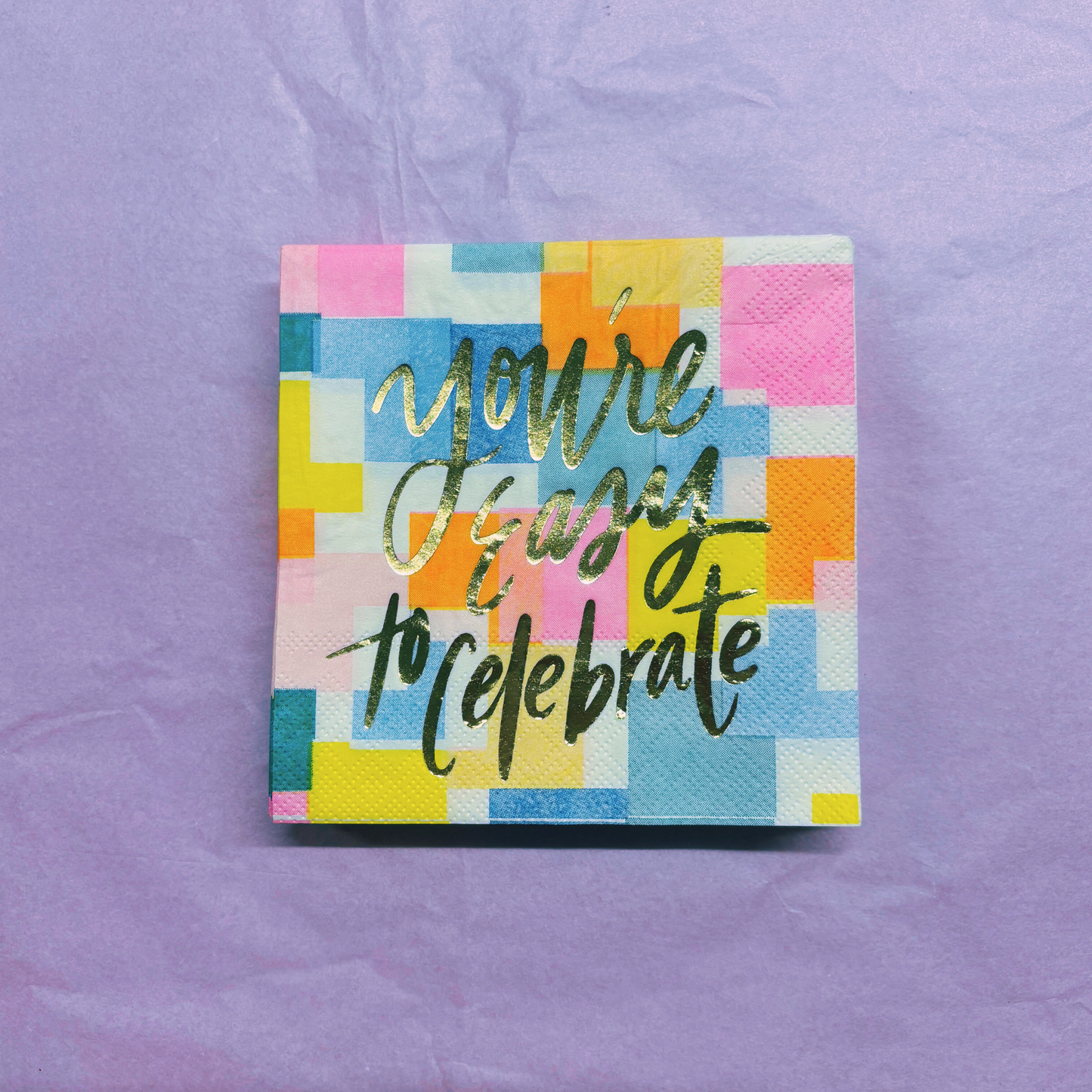 You're Easy to Celebrate Beverage Napkins | Party Cocktail Paper Napkin | 5"