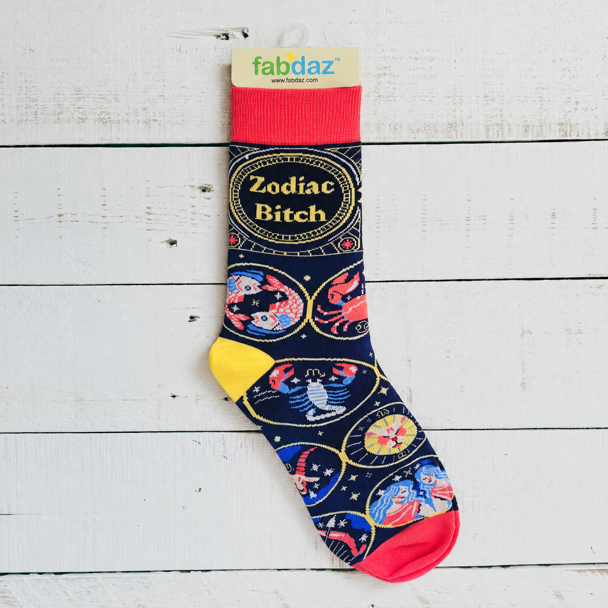Zodiac Bitch Women's Crew Socks-Fabdaz-The Bullish Store