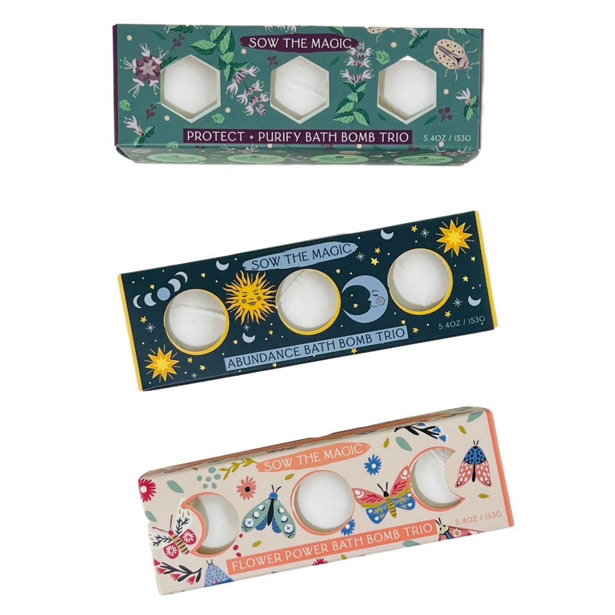 Moon Phase Abundance Bath Bomb Trio | Frankincense + Myrrh-Sow the Magic-The Bullish Store