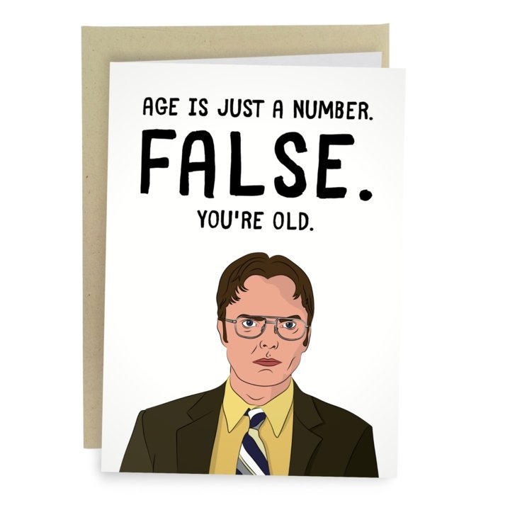 Age Is Just A Number. FALSE. Greeting Card – The Bullish Store