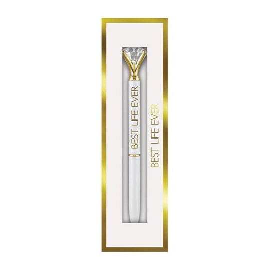 Best Life Ever Gem Pen in Gift Box | Jewel-Topped Gift Pen in Gold