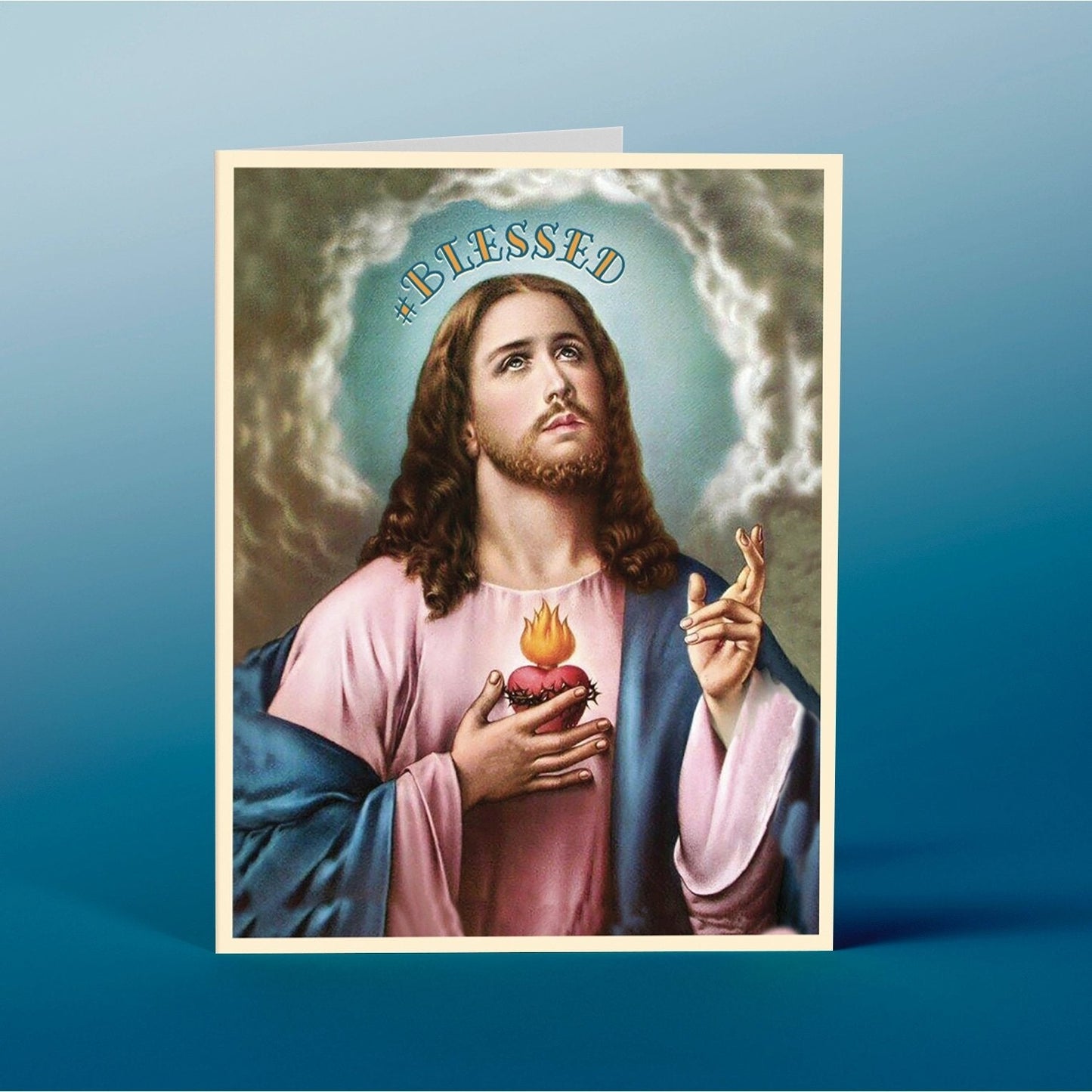 #Blessed Sacred Heart of Jesus Hashtag Greeting Card