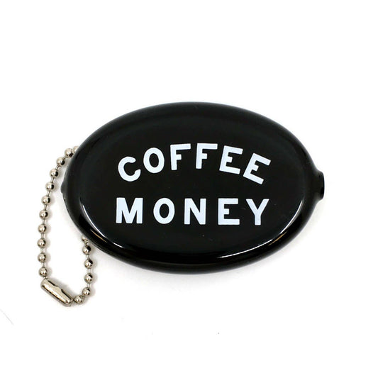 Coffee Money Rubber Coin Pouch | '80s-'90s Retro Squeeze Coin Purse with Chain