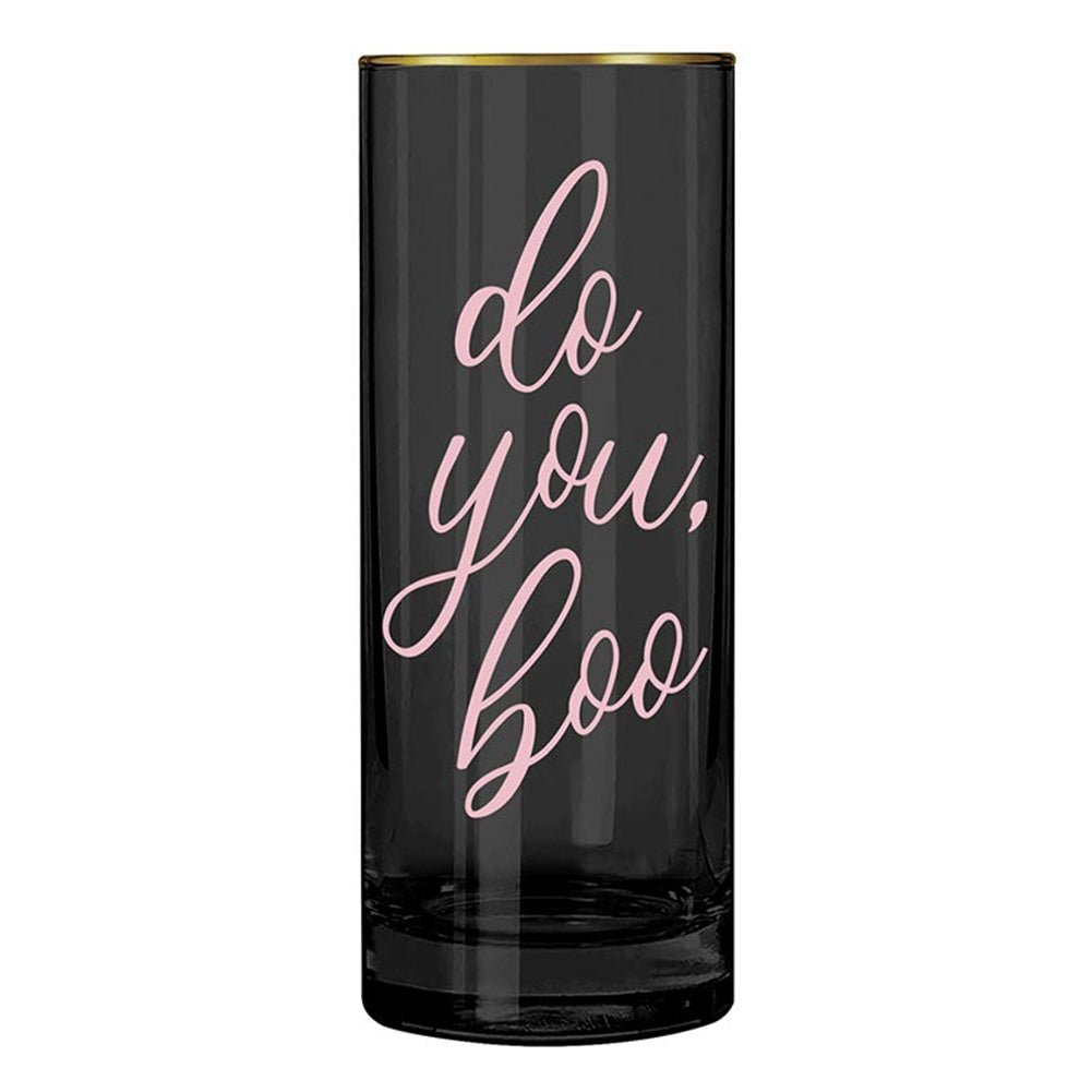 Do You Boo Collins Glass in Black and Gold