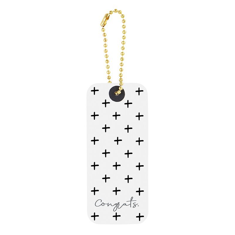 Gift Tag Book in Black and White | 24 Minimalist Tags with Gold Ball Chains