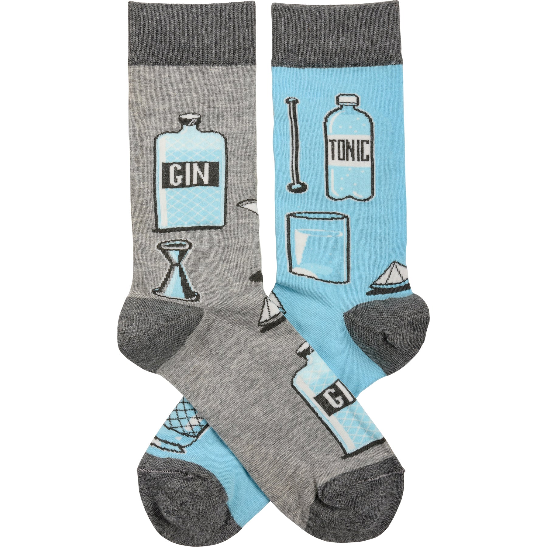 Gin & Tonic Mismatched Funny Novelty Socks in Gray and Blue – The Bullish  Store