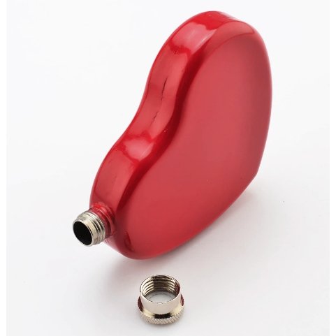Heart-Shaped Hip Flask in Red
